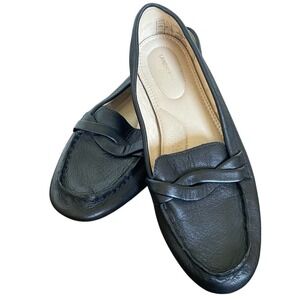 LANDS END Women's Black Penny Loafers SZ 9 old Money Comfort‎ Classic Work Wear